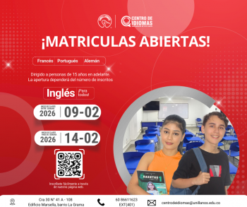 ¡MATRÍCULAS ABIERTAS EN EL CENTRO DE IDIOMAS!